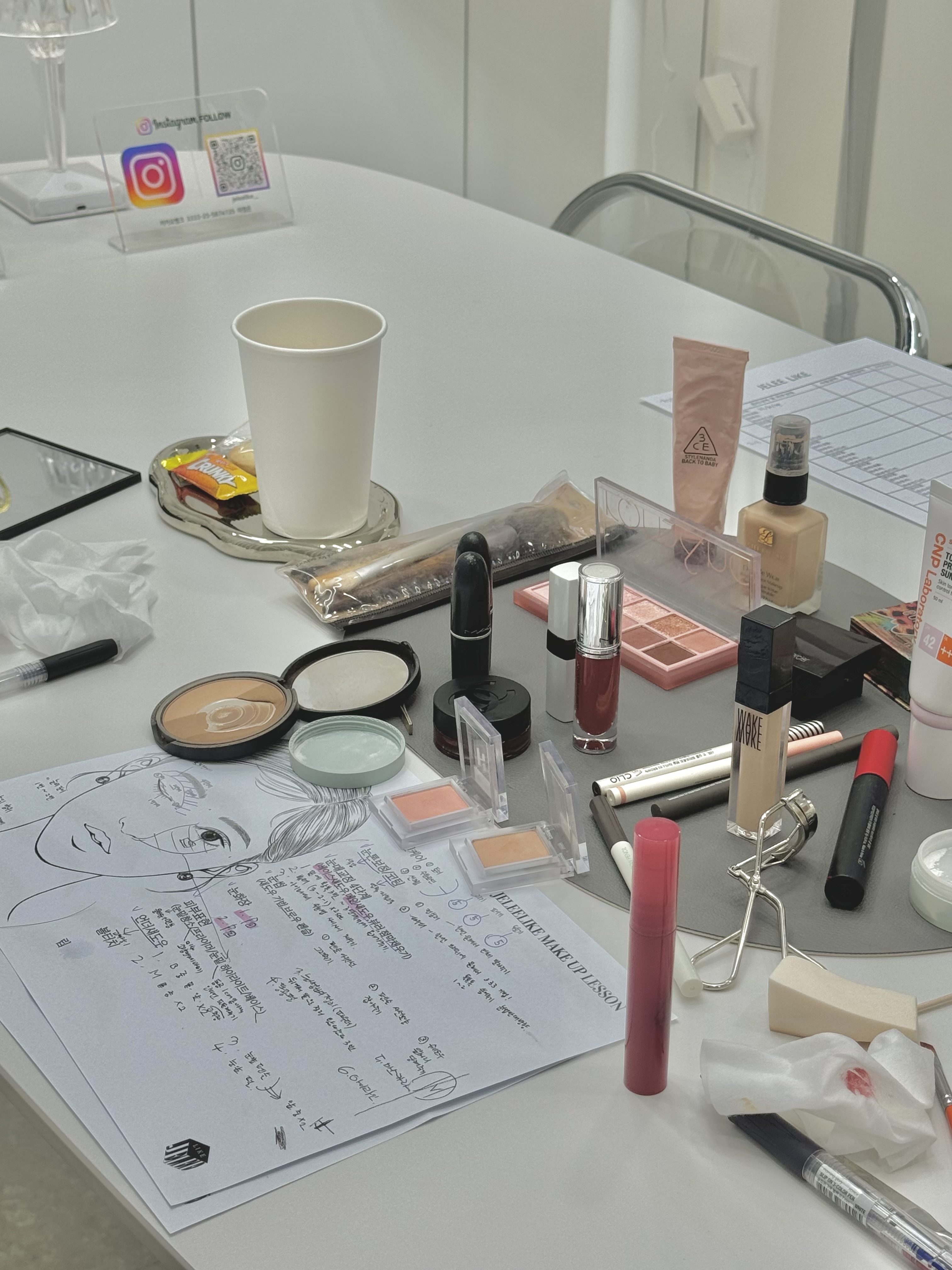 메이크업 레슨 현장